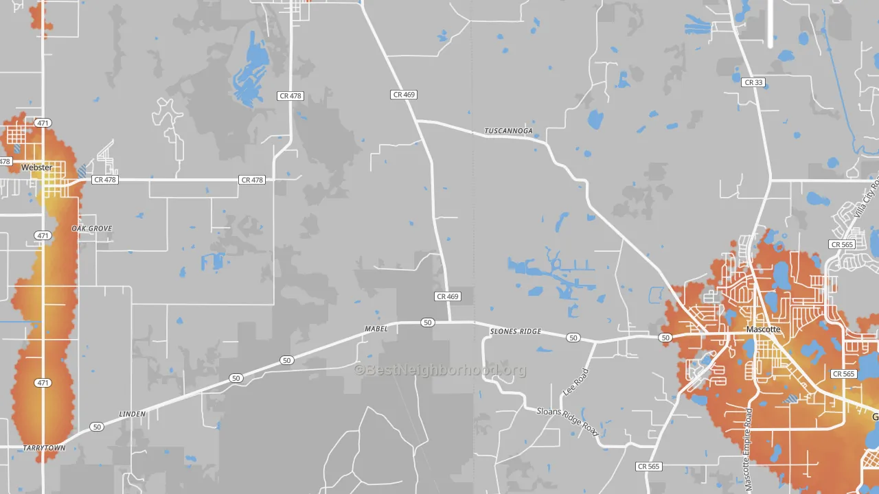 Bike Grade map of Mabel, FL