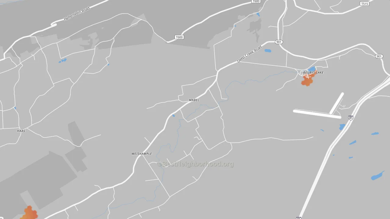 Bike Grade map of Mabel, PA