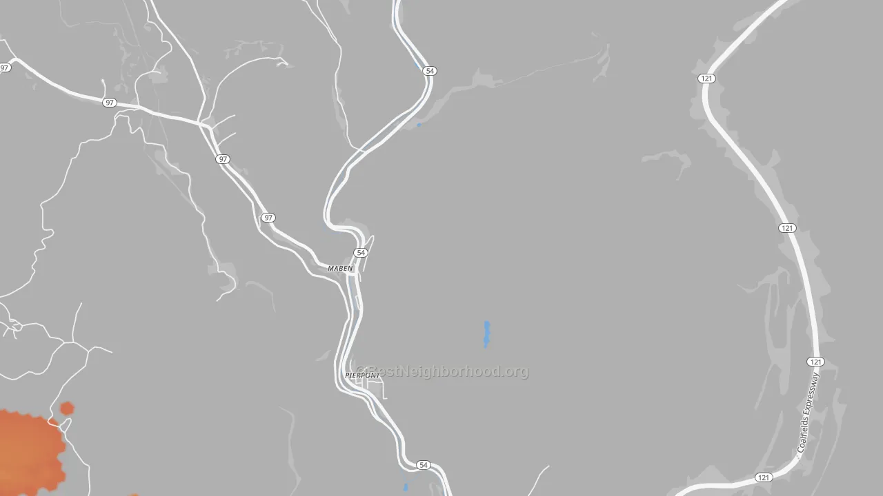 Bike Grade map of Maben, WV