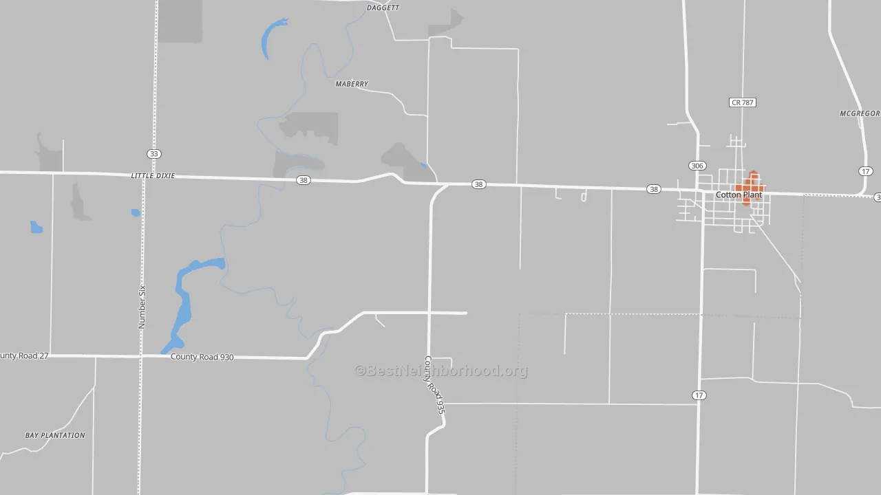 Bike Grade map of Maberry, AR