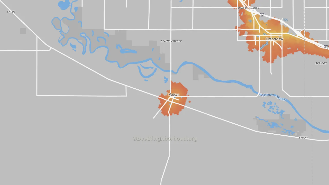 Bike Grade map of Mabton, WA
