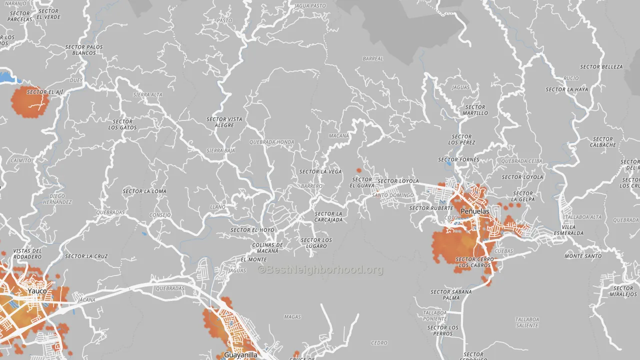 Bike Grade map of Macana, PR