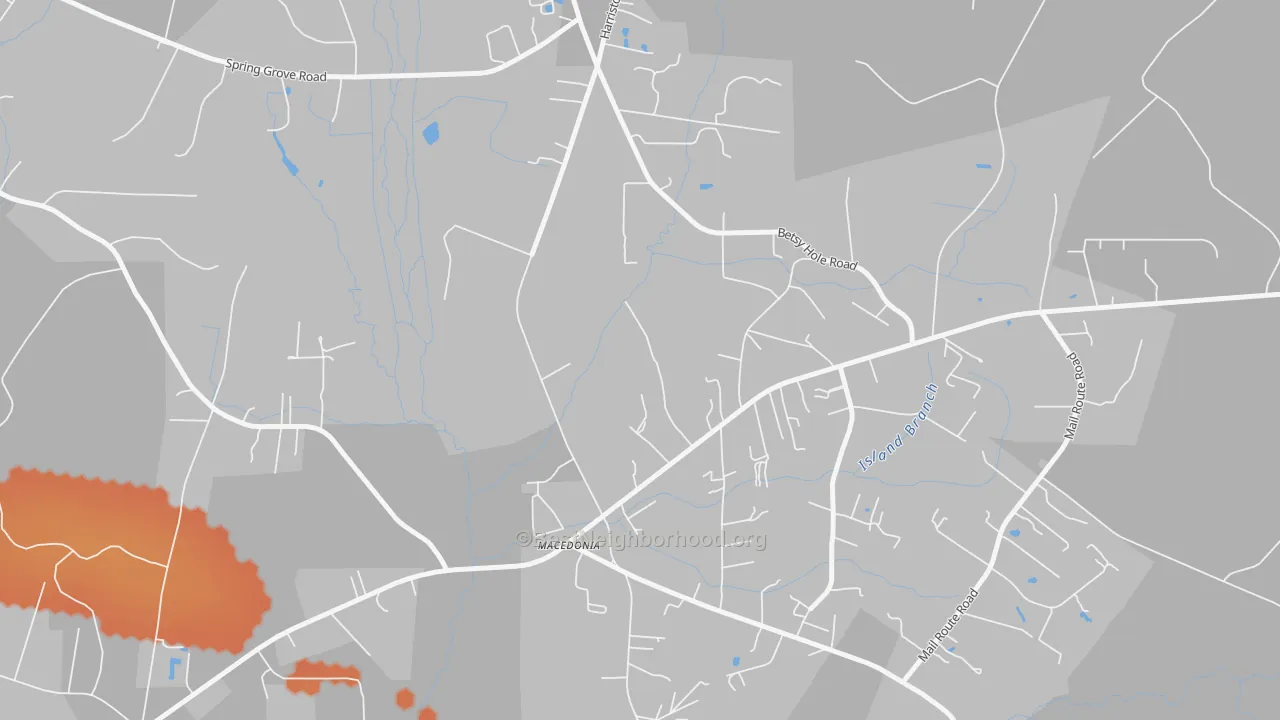 Bike Grade map of Macbeth, SC