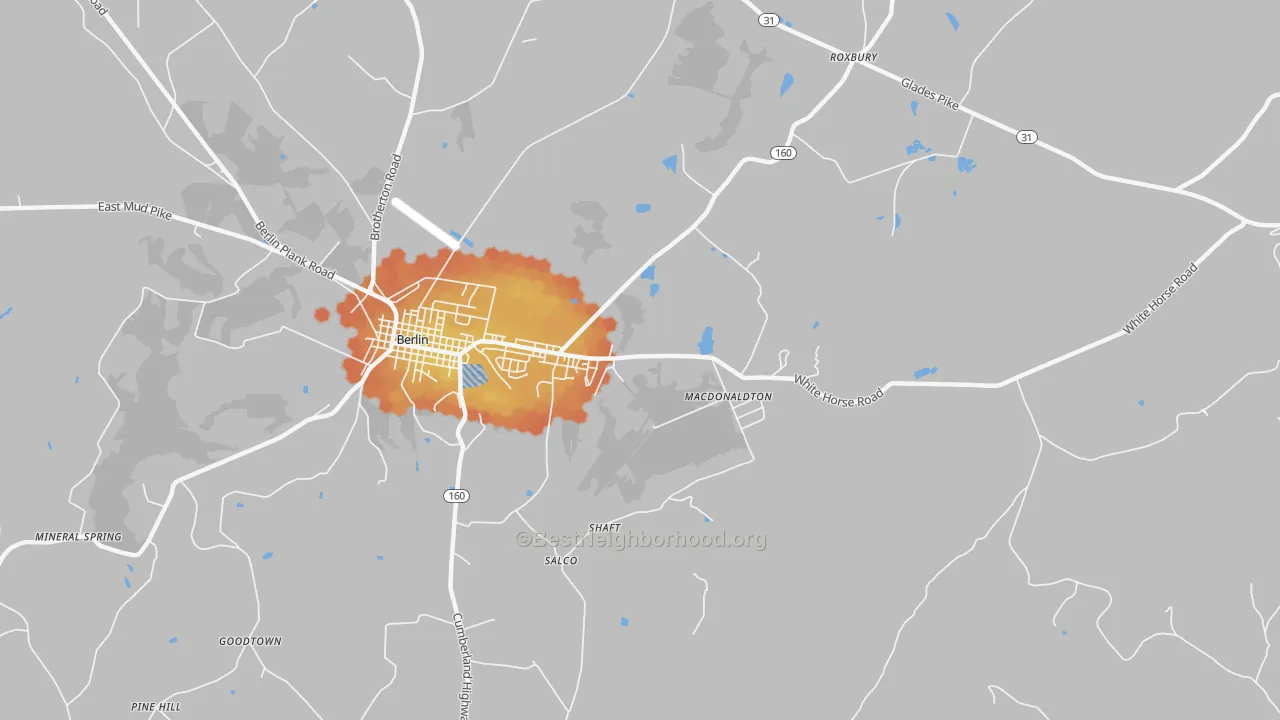 Bike Grade map of Macdonaldton, PA