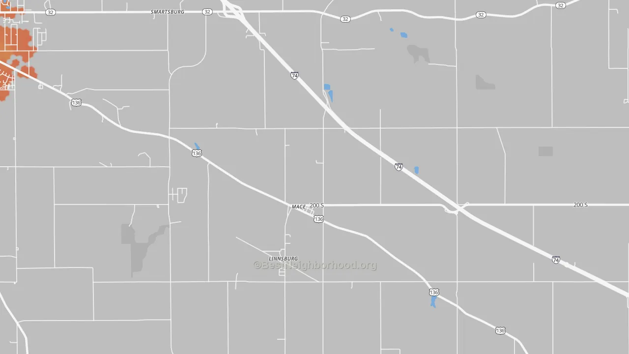 Bike Grade map of Mace, IN