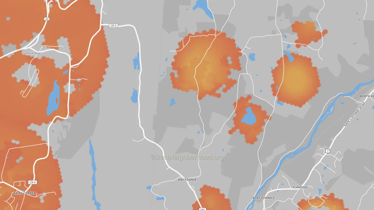 Bike Grade map of Macedonia, CT