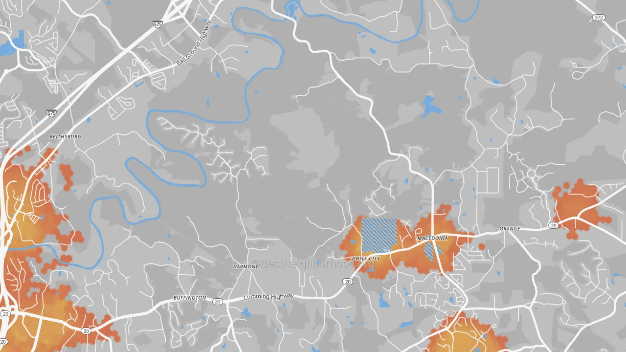 Bike Grade map of Macedonia, GA