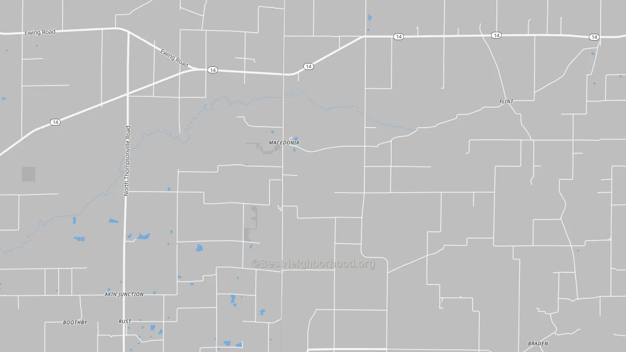 Bike Grade map of Macedonia, IL