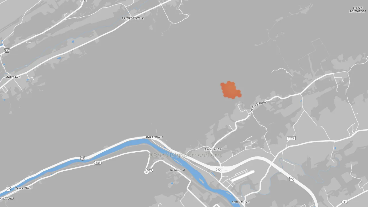 Bike Grade map of Macedonia, PA