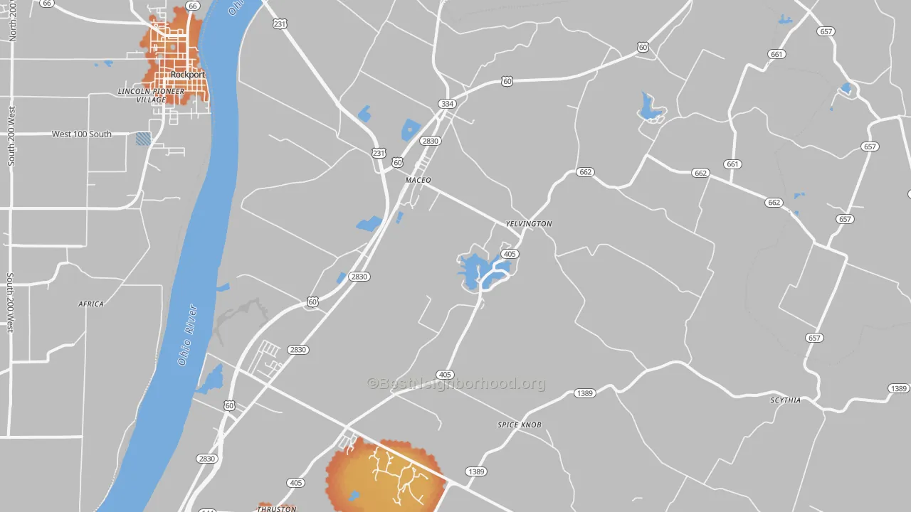 Bike Grade map of Maceo, KY