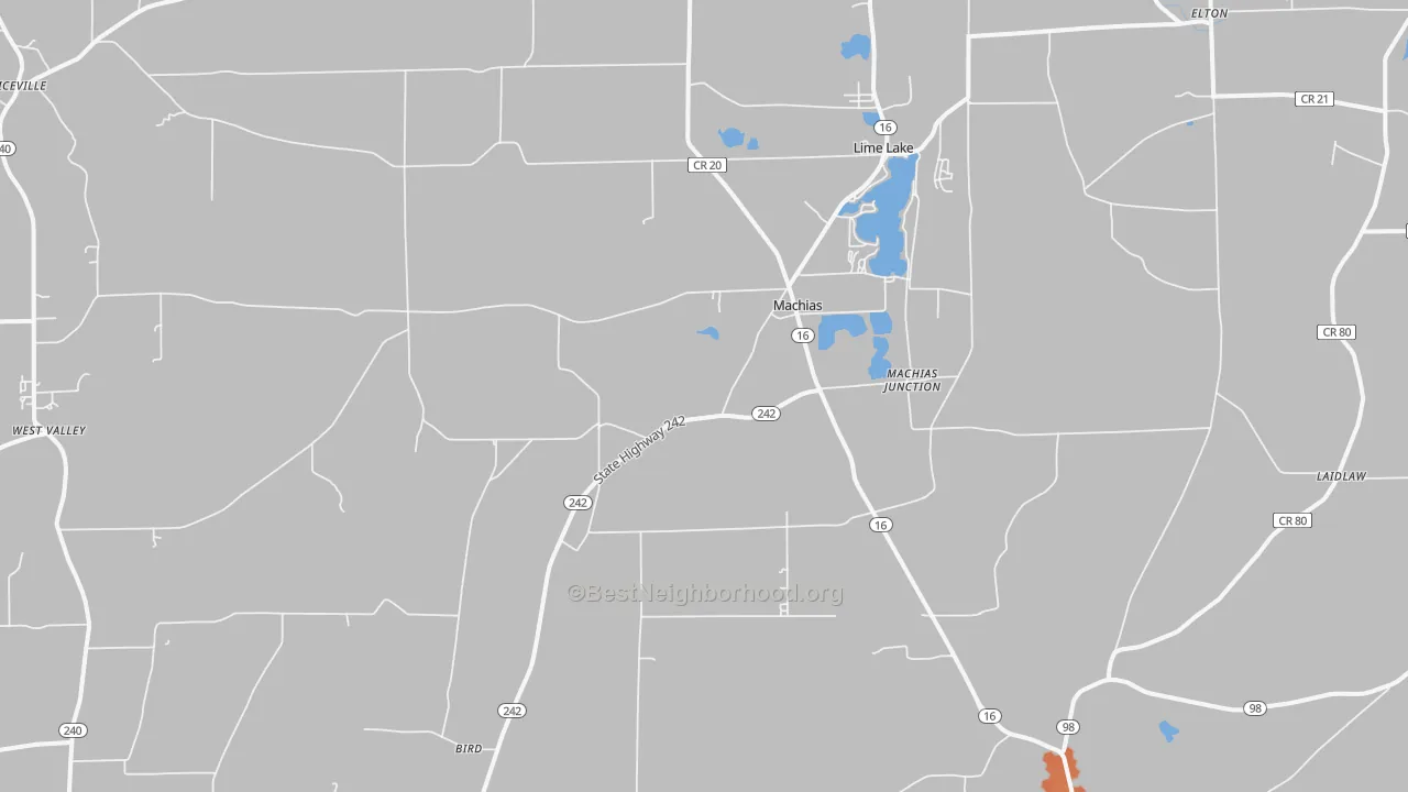 Bike Grade map of Machias, NY