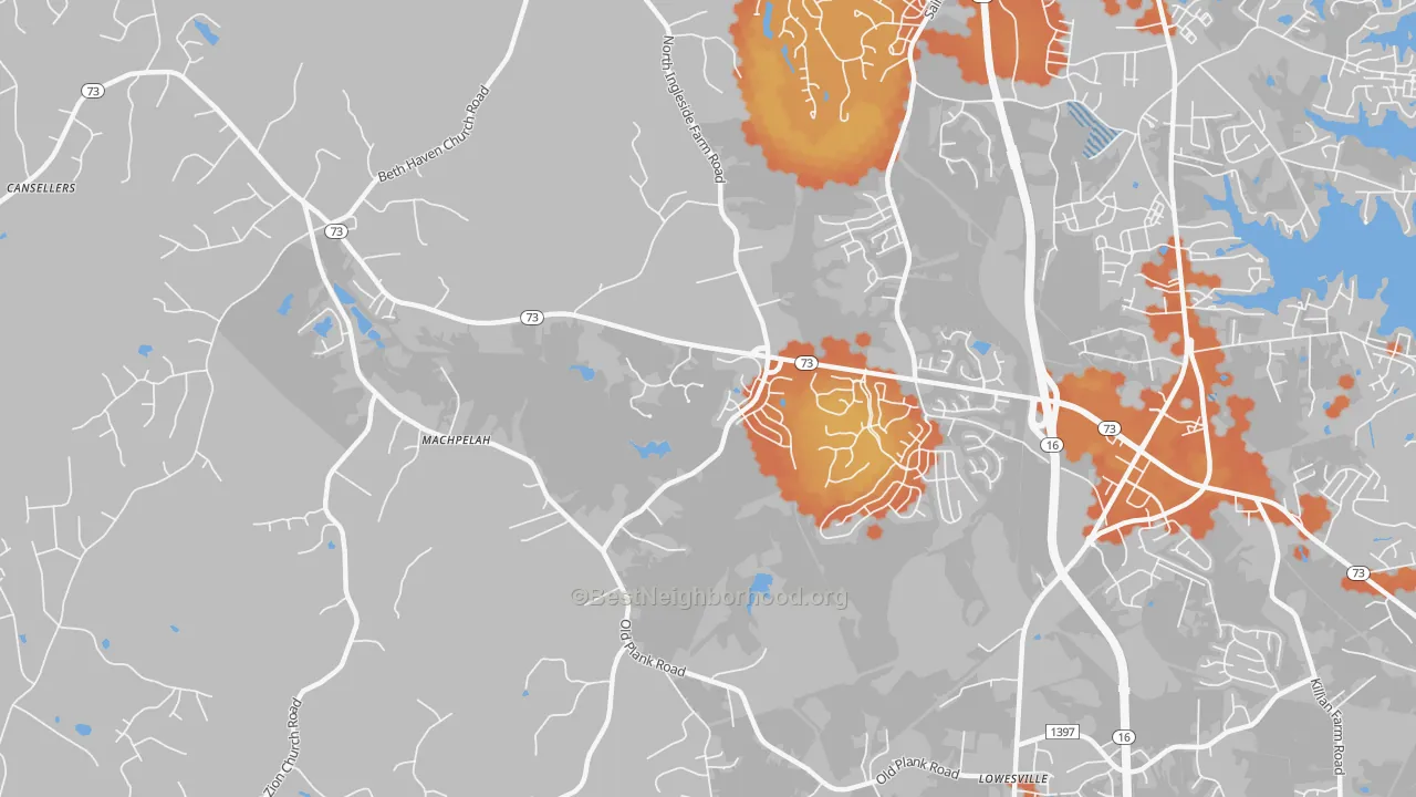 Bike Grade map of Machpelah, NC