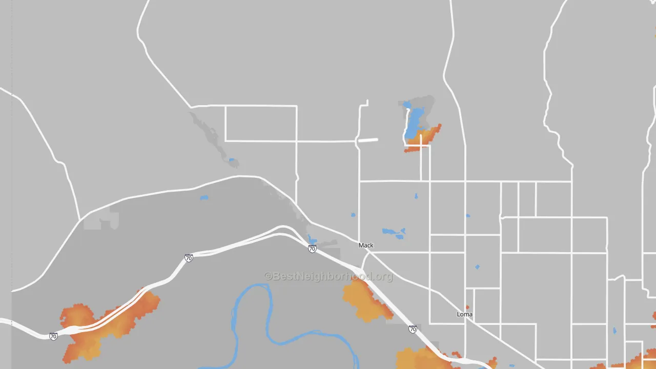 Bike Grade map of Mack, CO