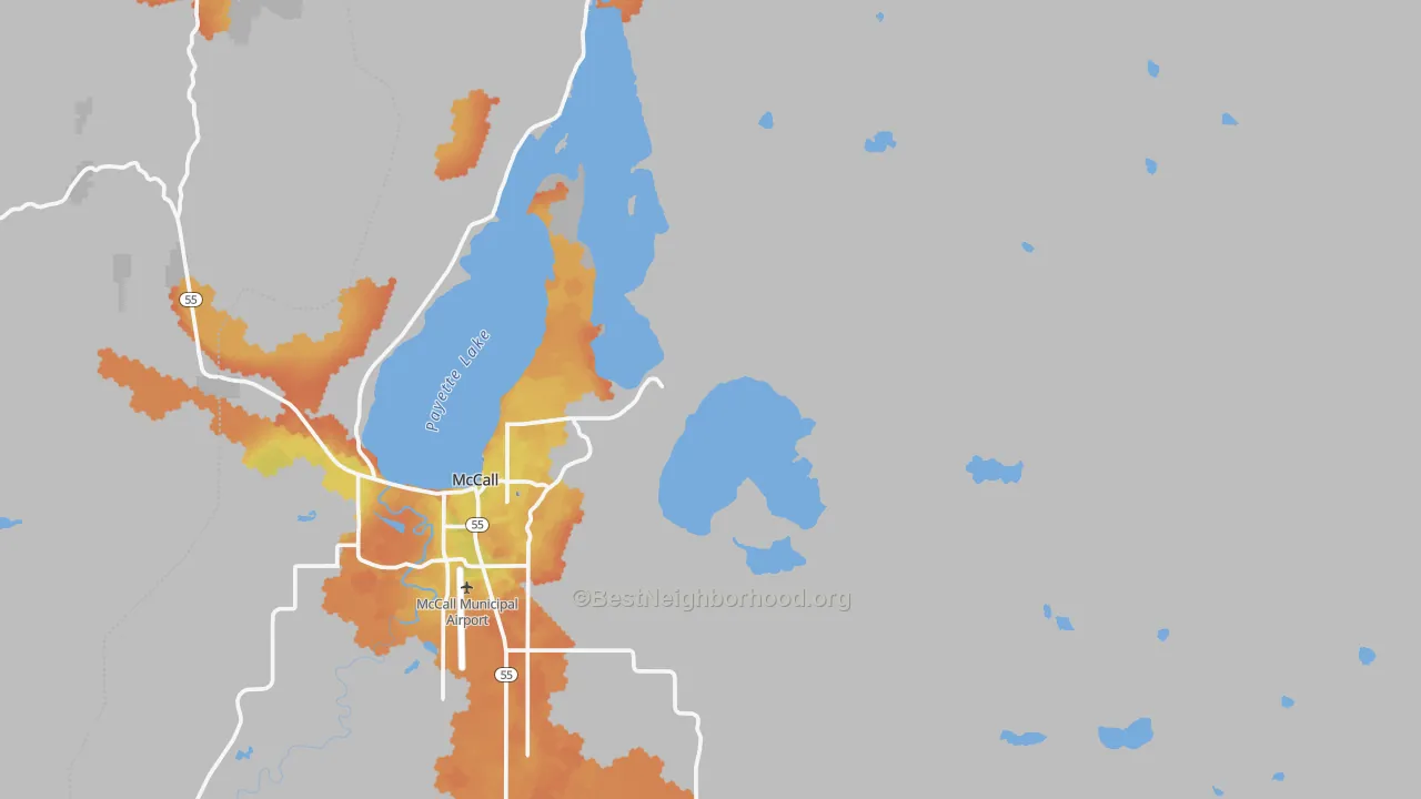 Bike Grade map of Mackay Bar, ID