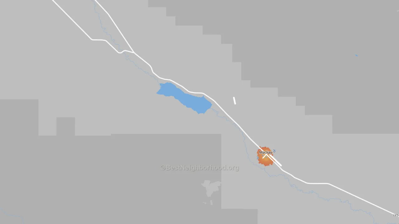 Bike Grade map of Mackay, ID