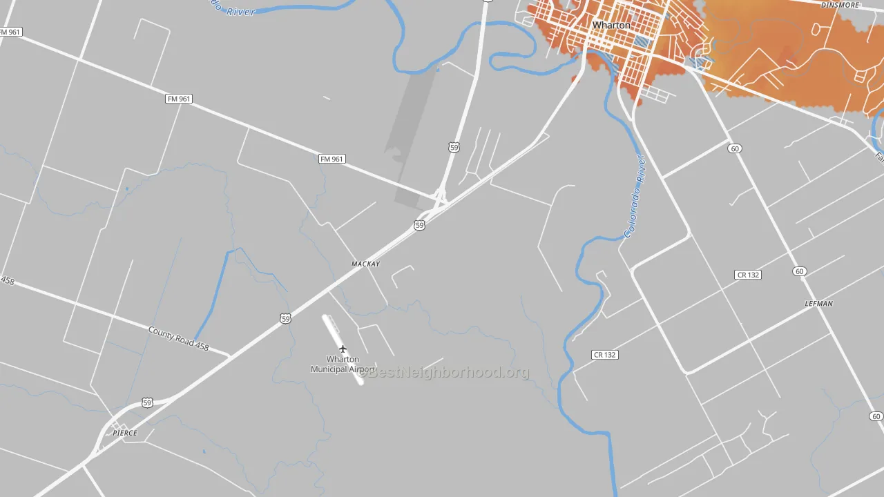 Bike Grade map of Mackay, TX