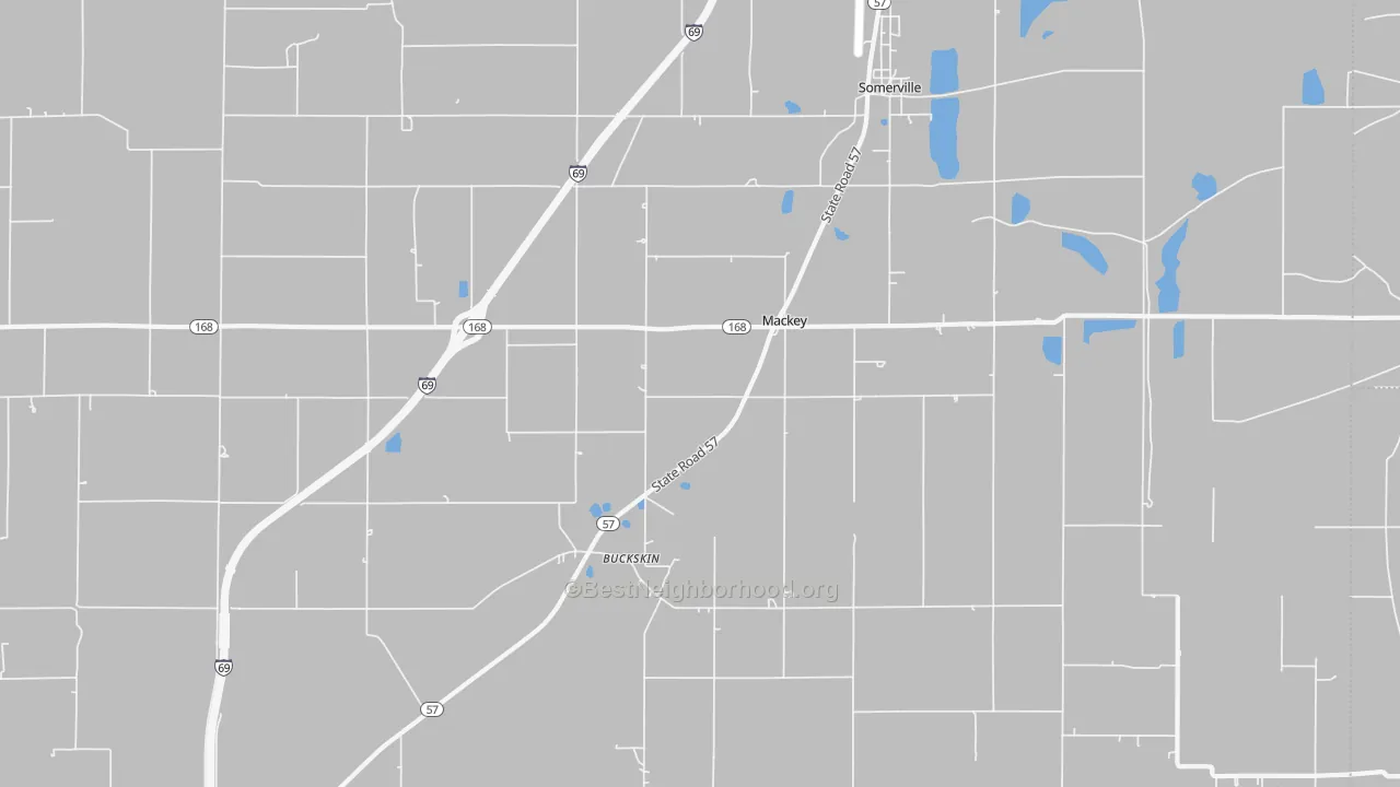 Bike Grade map of Mackey, IN