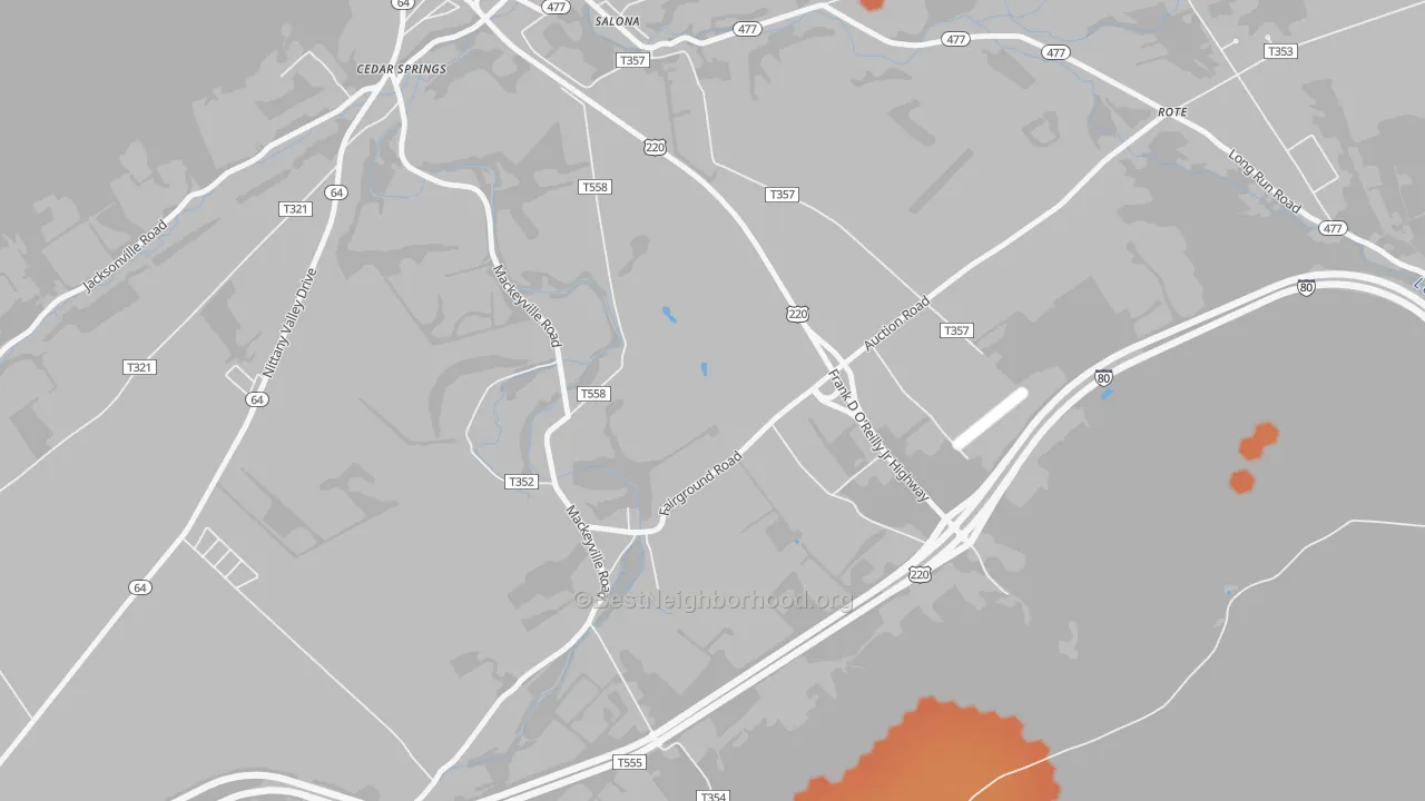 Bike Grade map of Mackeyville, PA