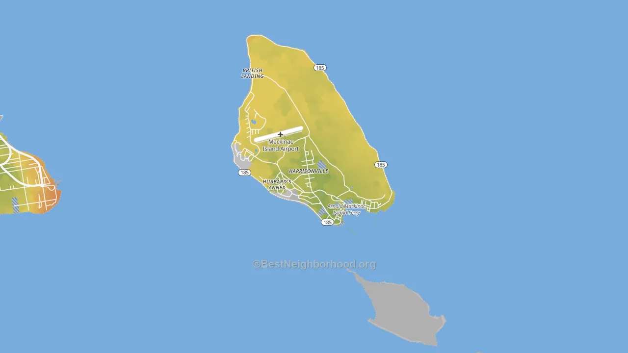 Bike Grade map of Mackinac Island, MI