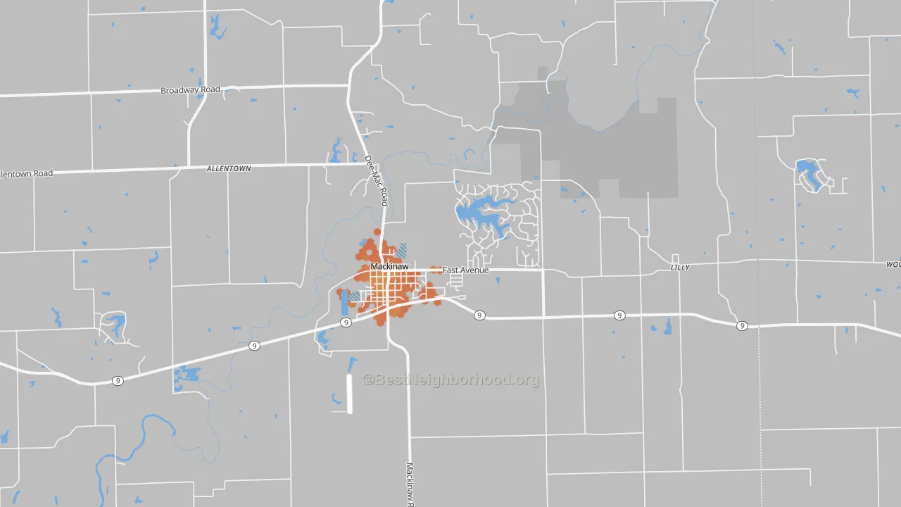 Bike Grade map of Mackinaw, IL