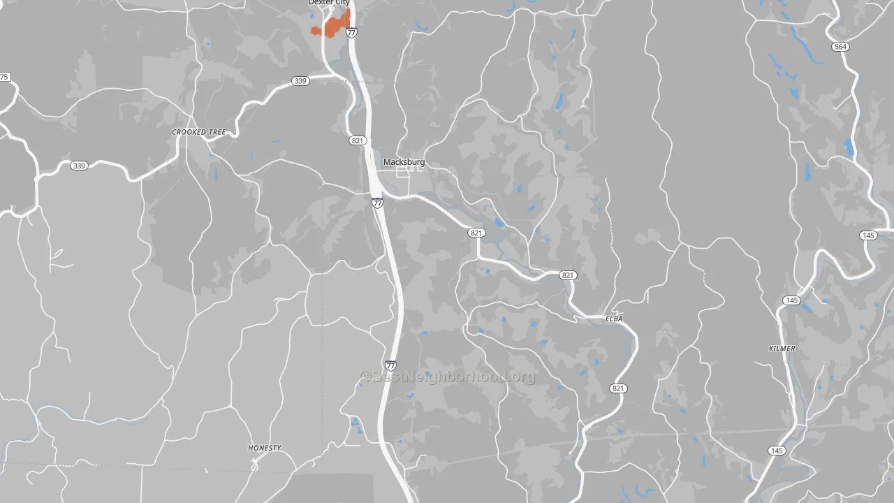 Bike Grade map of Macksburg, OH
