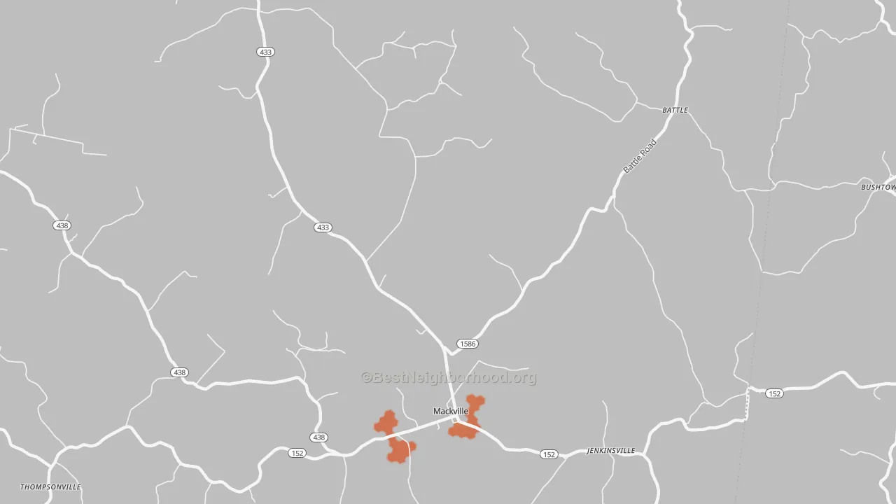 Bike Grade map of Mackville, KY