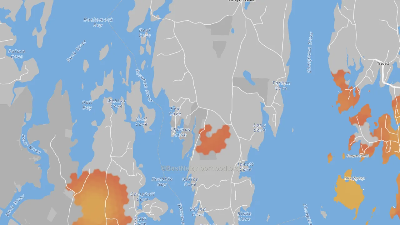 Bike Grade map of MacMahan, ME