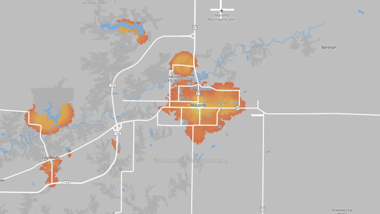 Bike Grade map of Macomb, IL
