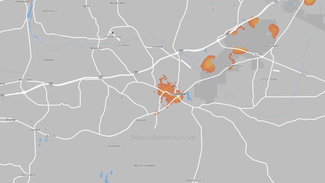 Bike Grade map of Macon County, AL