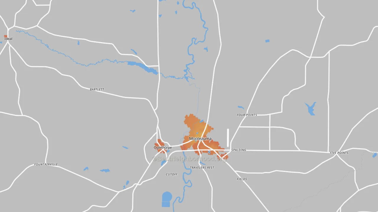 Bike Grade map of Macon County, GA