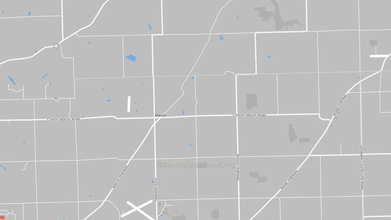 Bike Grade map of Macon, MI