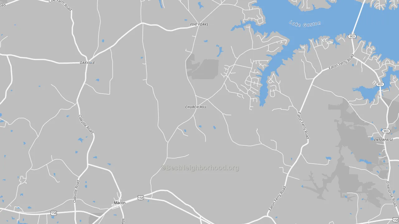 Bike Grade map of Macon, NC