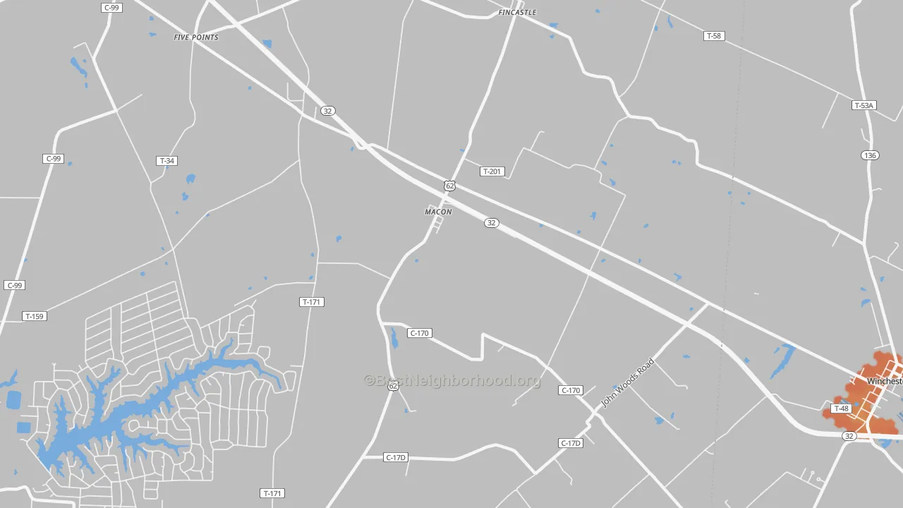 Bike Grade map of Macon, OH