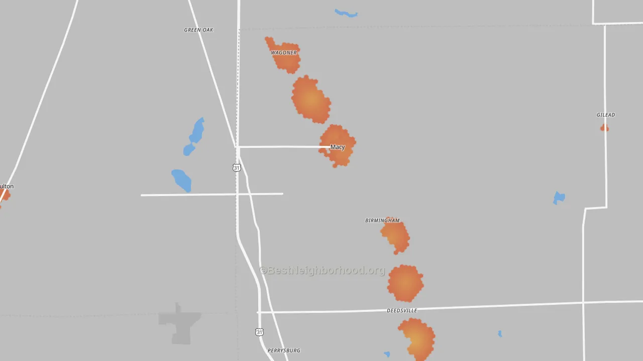 Bike Grade map of Macy, IN