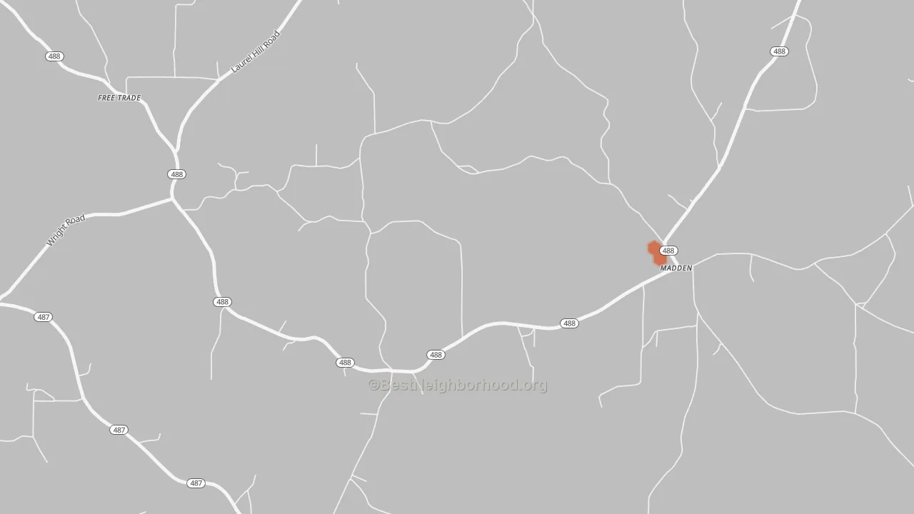 Bike Grade map of Madden, MS