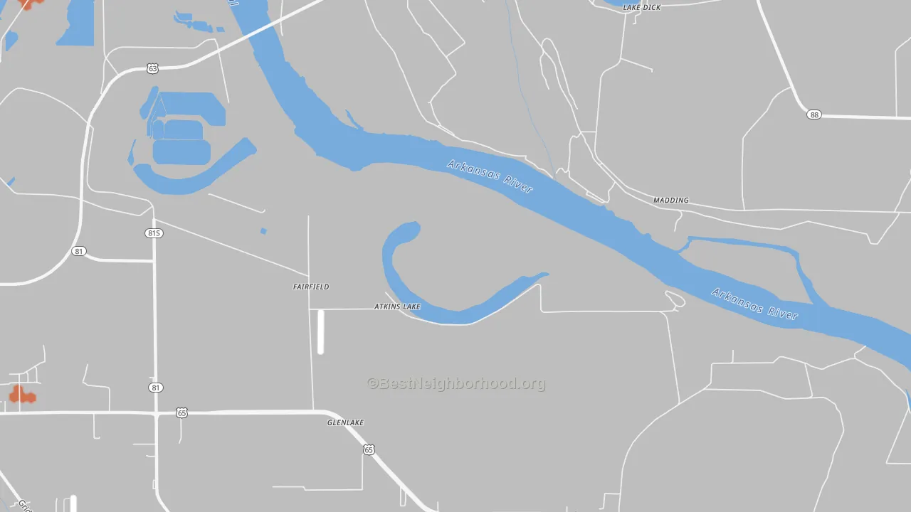 Bike Grade map of Madding, AR