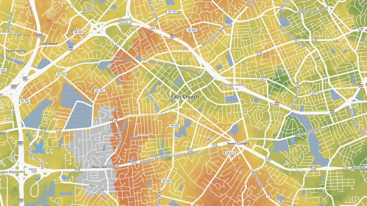 Bike Grade map of Madison Condominium, Falls Church, VA