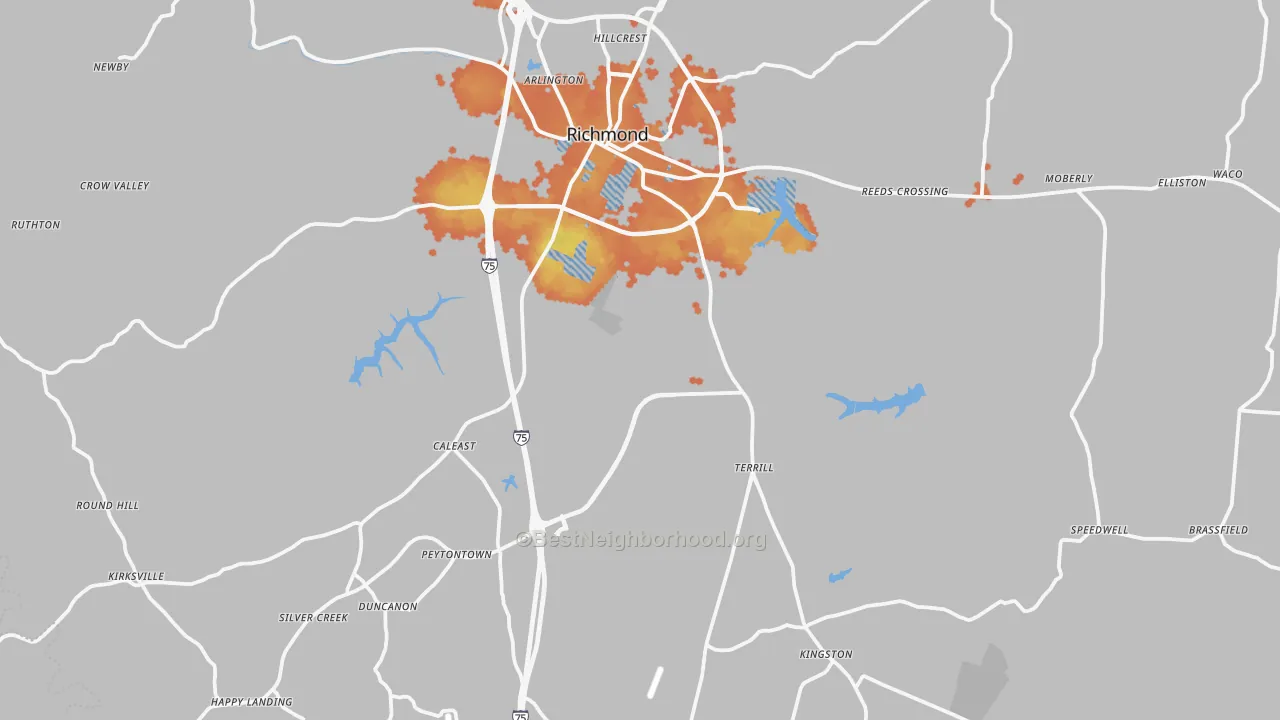 Bike Grade map of Madison County, KY