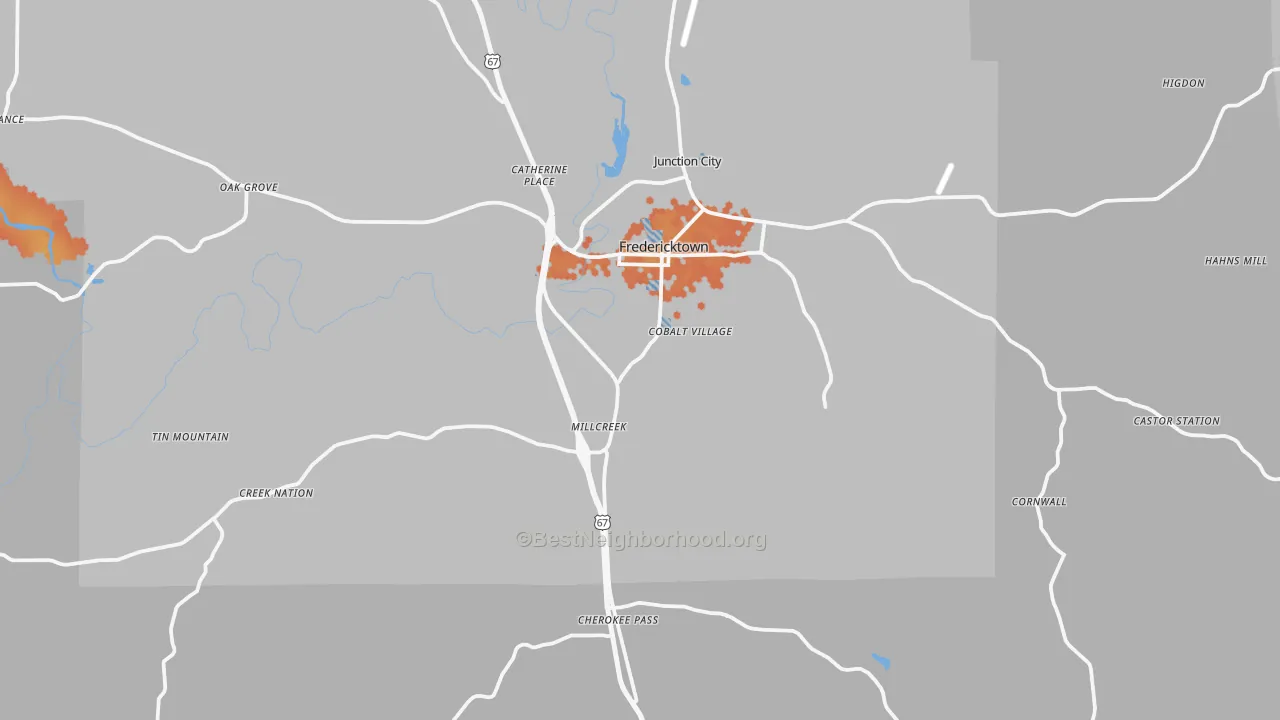 Bike Grade map of Madison County, MO