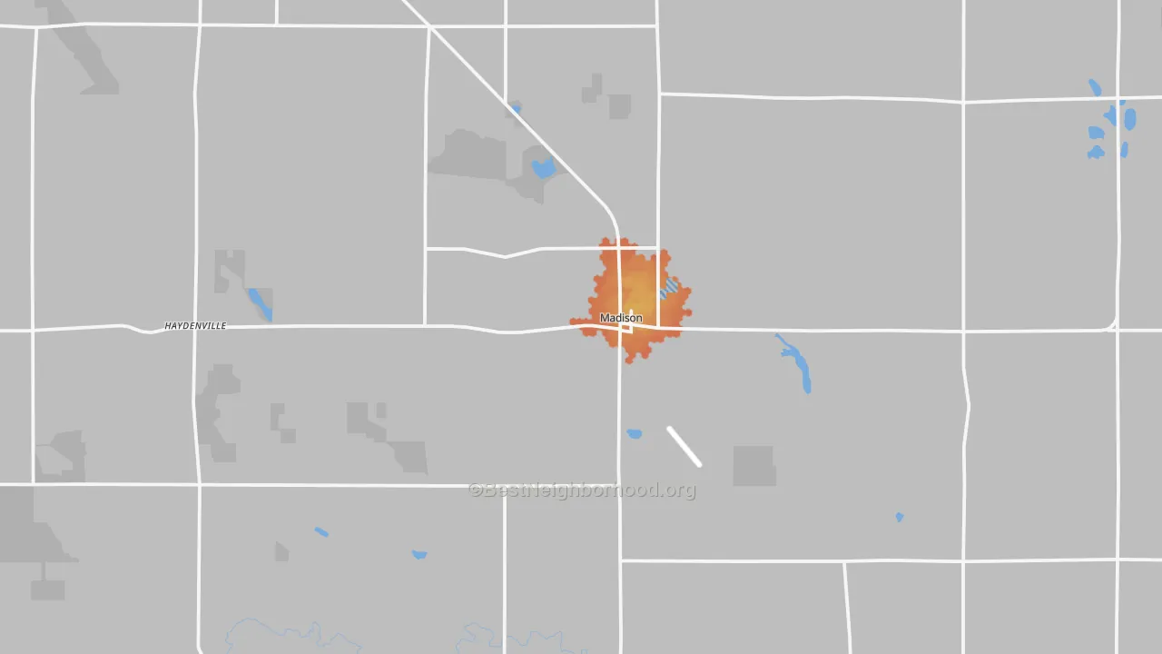 Bike Grade map of Madison, MN
