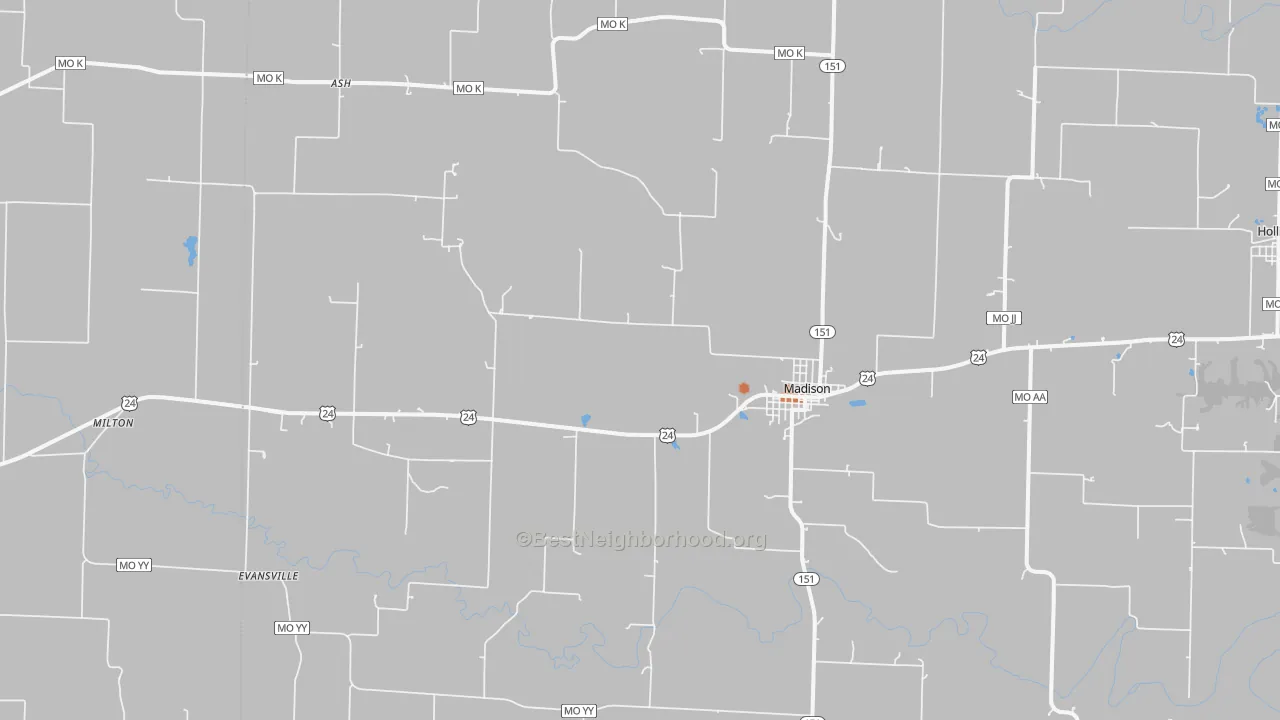 Bike Grade map of Madison, MO