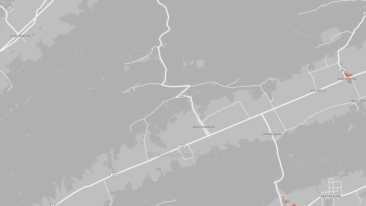 Bike Grade map of Madisonburg, PA