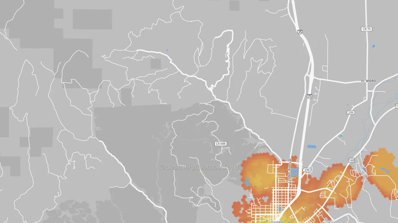 Bike Grade map of Madrid, CO