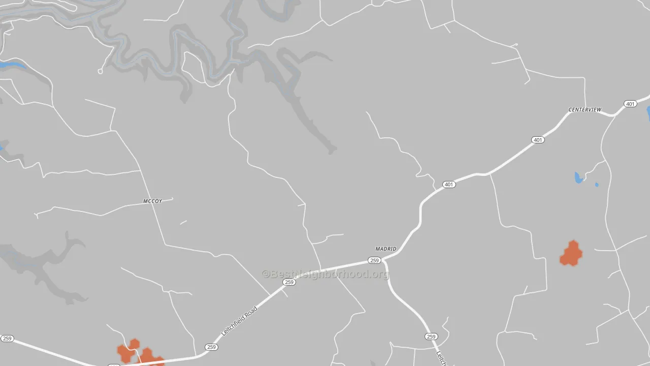 Bike Grade map of Madrid, KY