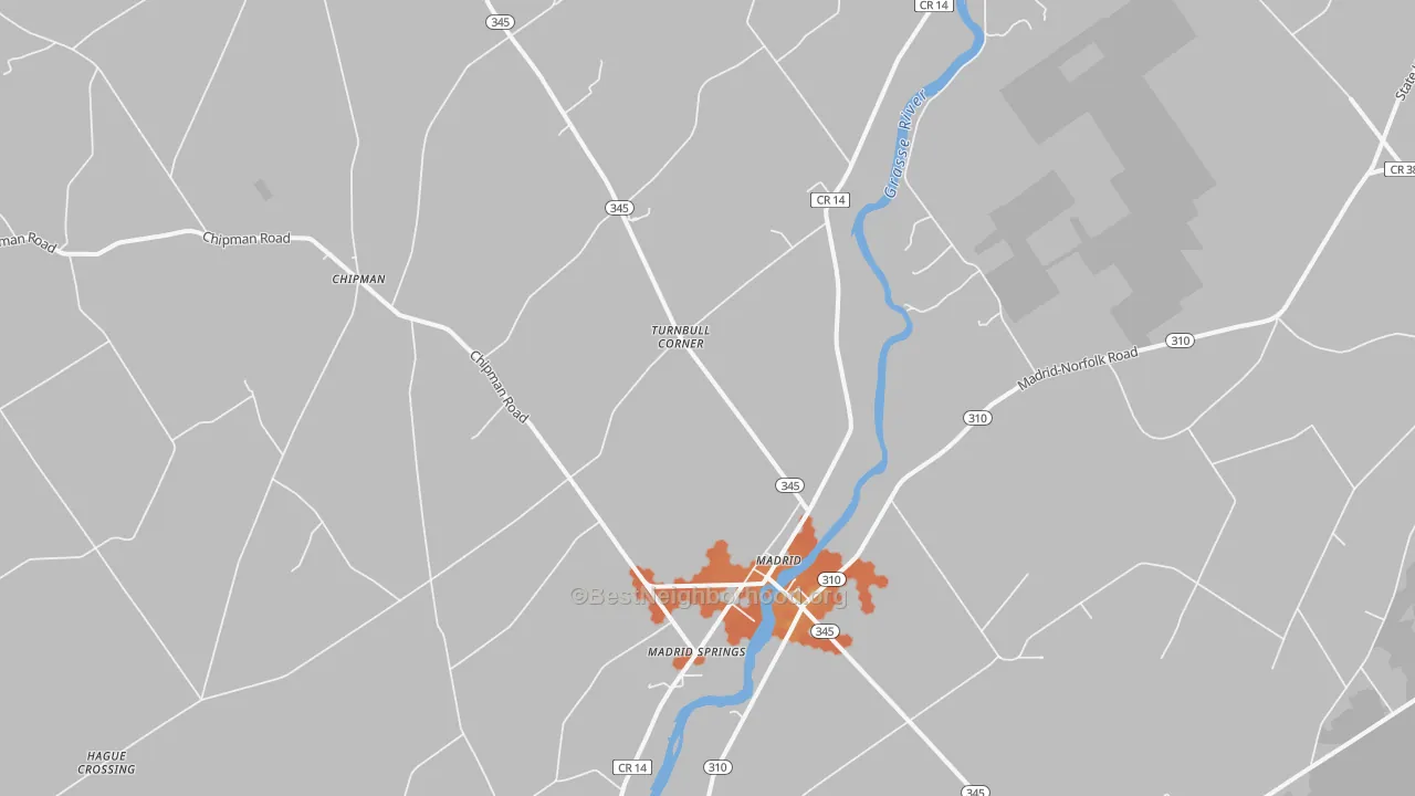 Bike Grade map of Madrid, NY