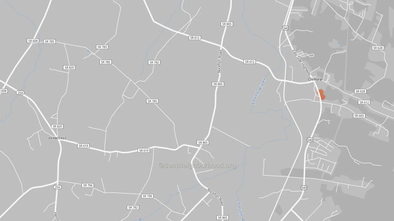 Bike Grade map of Madrid, VA