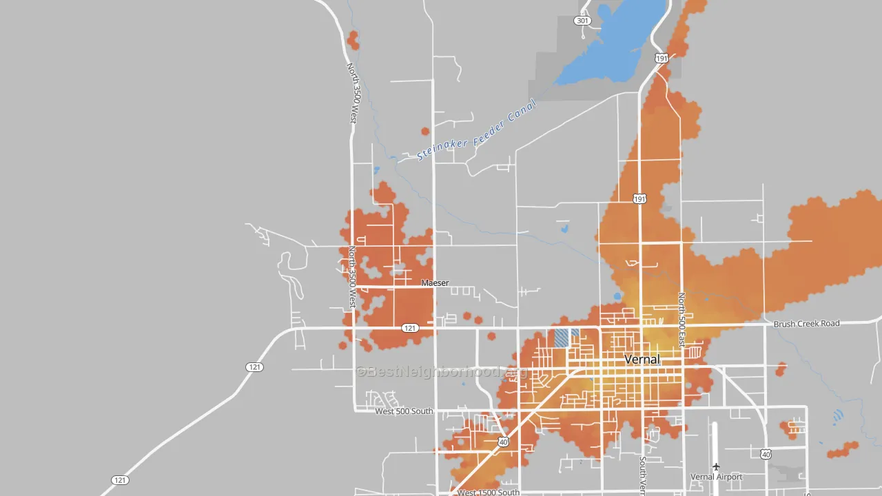 Bike Grade map of Maeser, UT