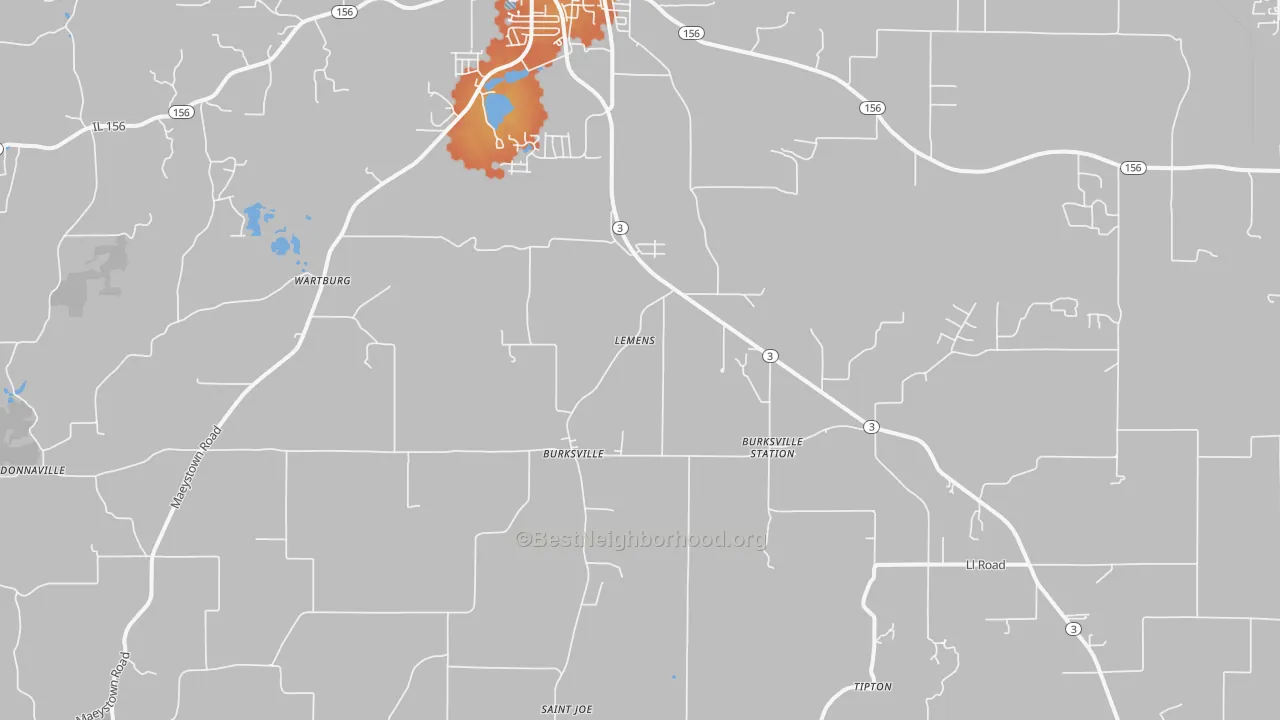 Bike Grade map of Maeystown, IL