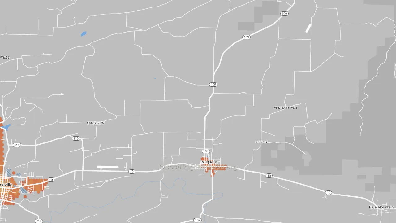 Bike Grade map of Magazine, AR