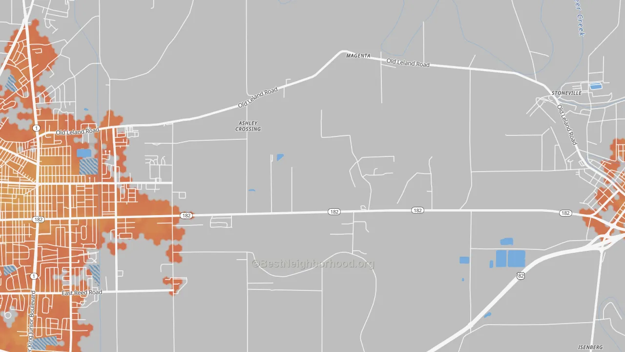 Bike Grade map of Magenta, MS